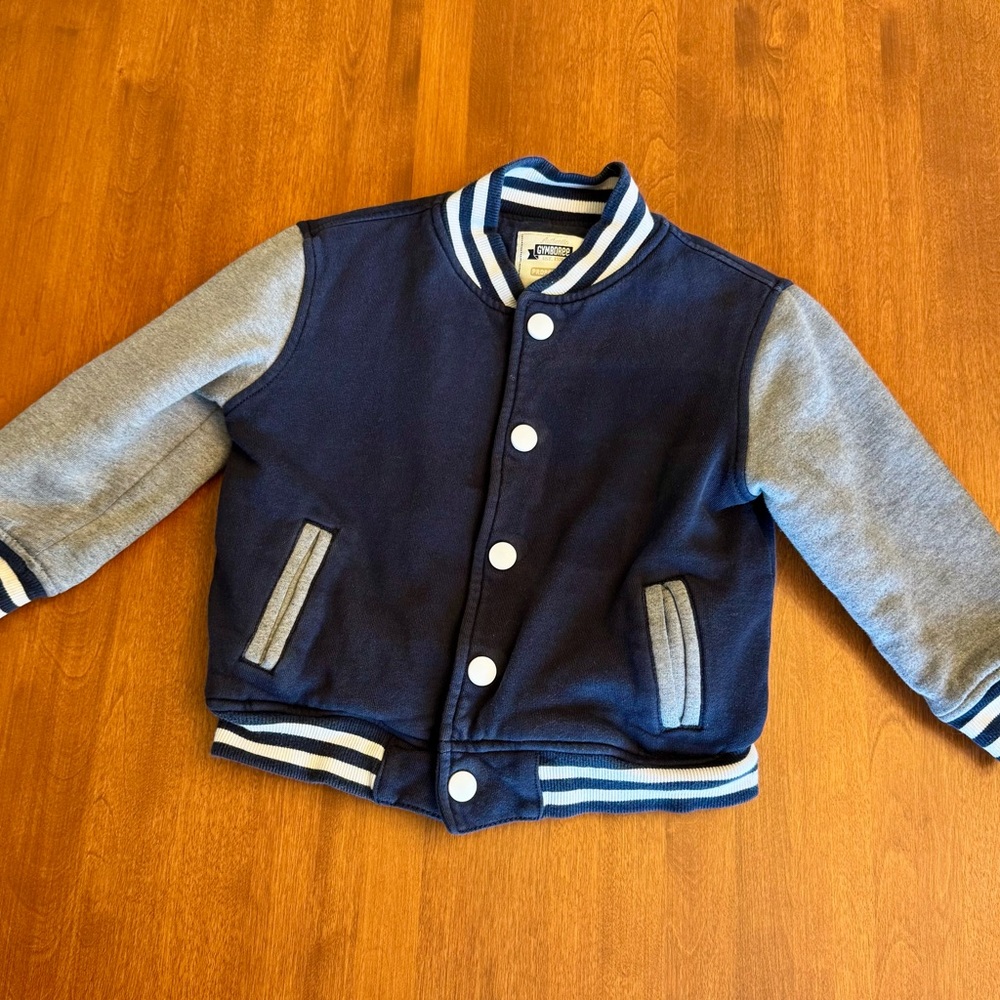 Gymboree Navy and Gray Varsity Jacket